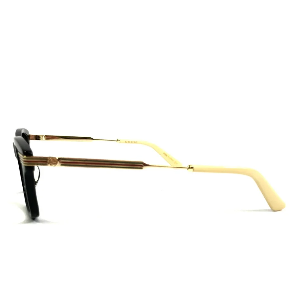 Gucci Eyeglasses Frames GG0524O 001 Black Gold Red Green Striped 52-17-140